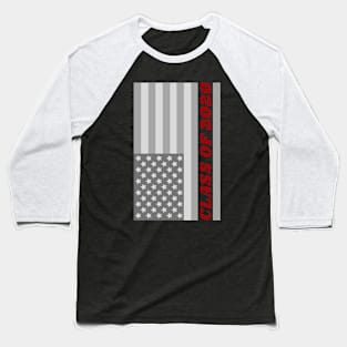 Class Of 2020 Distressed American Flag Red Text Gift Baseball T-Shirt